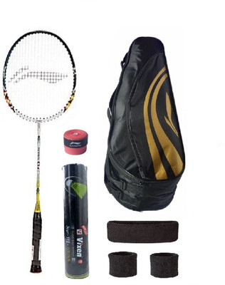 

Li-Ning Combo of Q6 Badminton Racquet, Kit Bag, Grip & 3 Other Items Badminton Kit