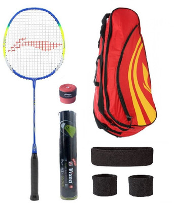 

Li-Ning Combo of Q50 Badminton Racquet, Kit Bag, Grip & 3 Other Items Badminton Kit