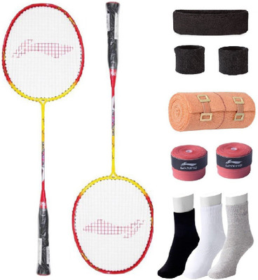 

Li-Ning Combo of XP-807 Badminton Racquet (2 Pcs.), Grip & 4 Other items Badminton Kit