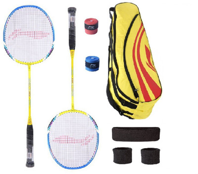 

Li-Ning Combo of XP-60 Badminton Racquet (2 Pcs.), Kit Bag, Grips & 2 Other Items Badminton Kit