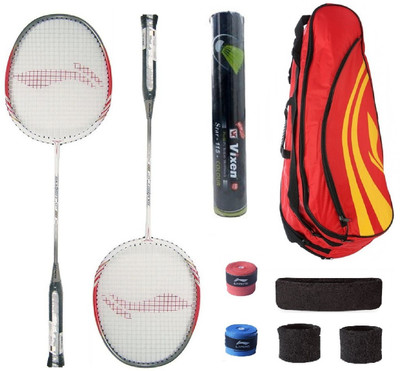 

Li-Ning Combo of XP-80 Badminton Racquet (2 Pcs.), Kit Bag, Grips & 3 Other Items Badminton Kit