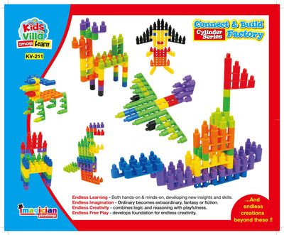 Kids Villa Learn Connect & Build - Cylinder Series(Multicolor)