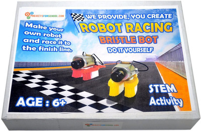 

ProjectsforSchool Robot racing - bristle bot STEM activity Science Projects Working Models DIY Science Experiment kit(Multicolor)
