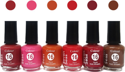 

Seven 7 seas cosmetics makeup velvet matte nail polish Premium multicolor 23456789 Collection Combo of set 6 multicolor
