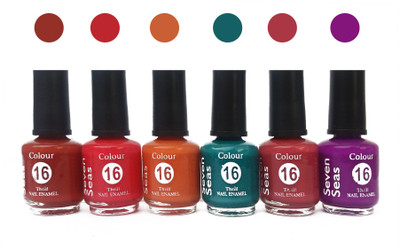 

Seven 7 seas cosmetics makeup velvet matte nail polish Premium multicolor Collection Combo of set 6 multicolor 4
