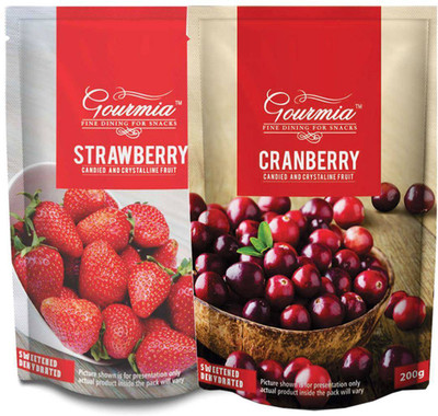 Gourmia Dried Strawberries +Dried Cranberries 200g (Pack of 2)(400 g, Box)