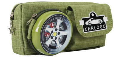 

Instabuyz Latest Zipper Pencil Pouch Box / Pencil Case Large Capacity Pen Bag Pouch Latest Design for Kids Car logo Art Polyester Pencil Box(Set of 1, Green)