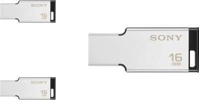 Sony Micro Vault USB Flash Drive - Pack of 3 Pendrive 16GB Metal - USB 2.0 16 GB Pen Drive(Silver)