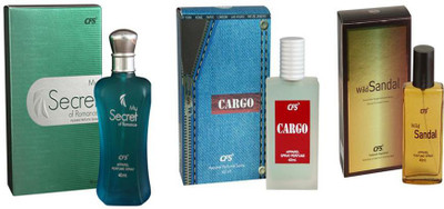 

CFS Perfume CFS Cargo Brown Perfume 40 ML + CFS Wild Sandal Perfume 40 ML + CFS My Secret of Romance Perfume 40 ML Perfume - 120 ml(For Men & Women)