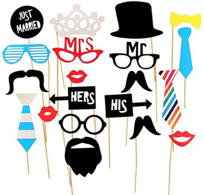 

Smartcraft Just Married Photo Booth Props - Black , Wedding Marriage Party Photo booth Selfie Props Photo Booth Board(Bachelorette)