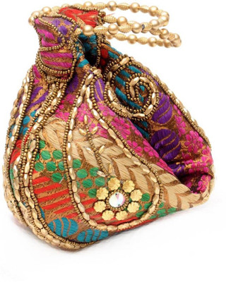 

Apro Multi color wedding and party potli bag Pouch(Multicolor)