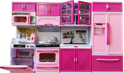 

RVOLD Modern Kitchen Set with 4 Compartments, Musical and Lights(big size)