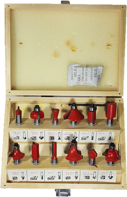 

Inditrust 8mm 12 Pcs Router/trimmer bit set with wooden box for wood working Rotary Tool(12 mm)
