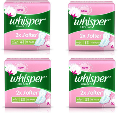 

Whisper Ultra Soft L Wings Sanitary 15 Pad Sanitary Pad(Pack of 4)