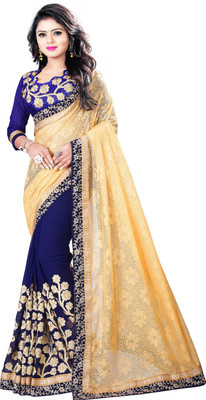 jayant creation Embroidered Paithani Poly Georgette Saree(Beige)