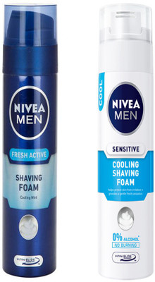 

Nivea MEN SENSITIVE COOLING SHAVING FOAM 200 ML+MEN FRESH ACTIVE SHAVING FOAM 200 ML(200 ml)