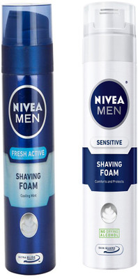 

Nivea MEN FRESH ACTIVE SHAVING FOAM 200 ML+MEN SENSITIVE SHAVING FOAM 200 ML(200 ml)