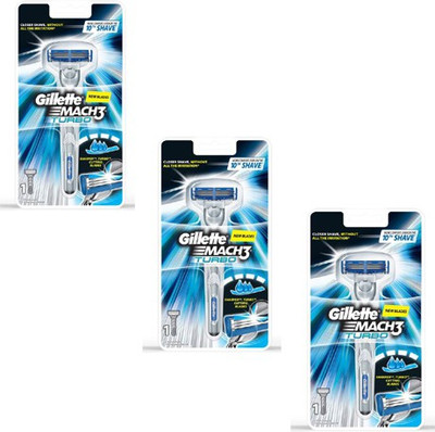 GILLETE MACH 3 TURBO PACK OF 3(Pack of 3)