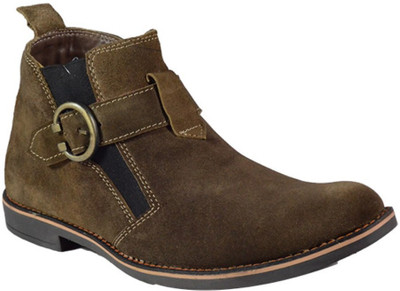 

MarcoUno MarcoUno Light Green Leather Boots Boots For Men(Green
