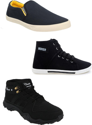

Chevit Canvas Shoes For Men(Black, Mulicolor