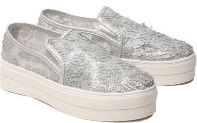 

Klaur Melbourne Slip On Sneakers For Women(Silver