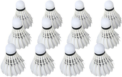 

Tima A+27 XD Feather Shuttlecock (Pack of 12) Feather Shuttle - White(Medium, 77, Pack of 12)