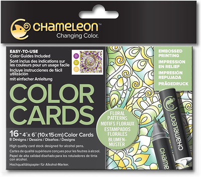 

Chameleon CC0105 Color Cards Raised Print (Floral Patterns) Sketch Pad(Multicolor, 16 Sheets)