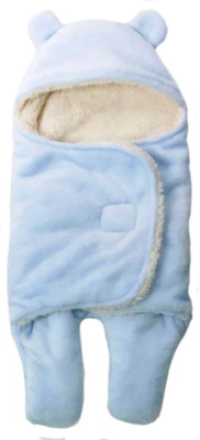 

Brandonn All season Use- Supersoft , Double Layered Premium Quality , Baby Wrapper Cum Baby carrier Bag Cum baby Blanket Sleeping Bag(Blue, Sky blue