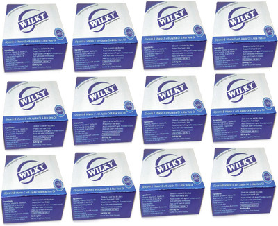 

Wilky Glycerin Soap with Vitamin E, Jojoba Oil & Aloe Vera Oil, Bathing Bar 900 gm (Pack of 12)(900 g)