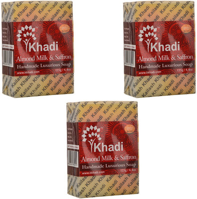 

Khadi Almond Milk Saffron Soap (Pack of 3 pc)(125 g, Pack of 3)
