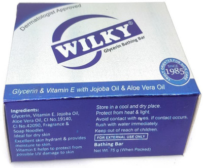 

Wilky Glycerin Soap with Vitamin E, Jojoba Oil & Aloe Vera Oil, Bathing Bar 75 gm(75 g)