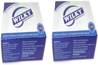 

Wilky Glycerin Soap with Vitamin E, Jojoba Oil & Aloe Vera Oil, Bathing Bar 150 gm (Pack of 2)(150 g)