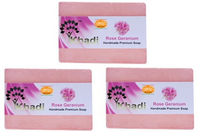 

Khadi Rose Geranium Soap (Pack of 3 pc)(125 g, Pack of 3)