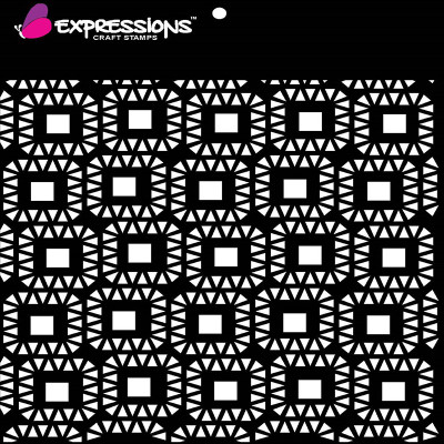 expressions craft stamps Square Burst EST6044 Hand made Design Stencil(Pack of 1, Art stencil)