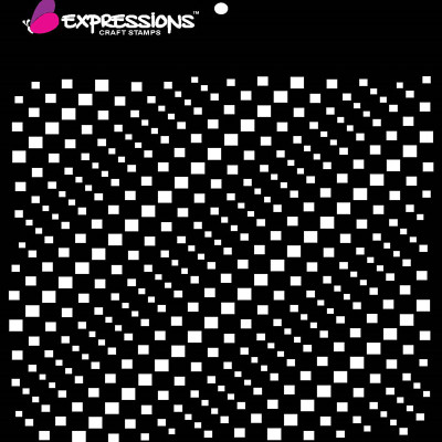 

expressions craft stamps Checkers and Cubes EST6042 Hand made Design Stencil(Pack of 1, Art stencil)