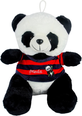 

Mappy Cute sitting Medium Red Dress T-shirt Premium Panda Bear soft & Stuffed Toy - 35 cm(Black & White)