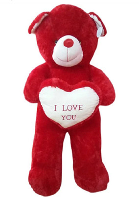 

ManoJ Enterprises 3 feet teddy bear red with I Love heart - 36 inch(Red)