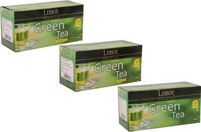 

Lemor Pack of 3 Different Flavours - Premium, Tulsi and Lemon (25 Tea Bags Each) Green Tea Bags Box(160 g)