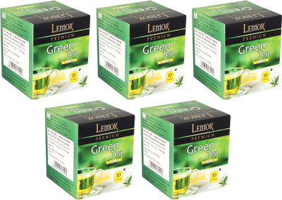 

Lemor Ginger Flavored Bag box (5 Pack of 10 Tea bag pieces) for Healthy Indian Beverage Drinkers (Brand Outlet) Green Tea Bags Box(40 g)