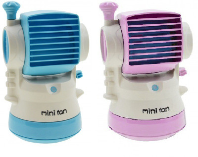 

Elegant Shopping Mini Fragrance Air Conditioner water spray Cooling Portable Desktop Humidifier Fan (Set of 2) USB Fan(Blue, Pink, White)
