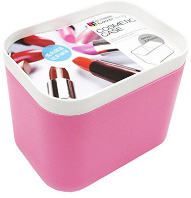 

Insasta Cosmetic Case 2-Divison Storage Container With White Lid Makeup Brush Holder-KQ-2030-(Color May Vary) Store your Cosmetics,Stationary, Remote Control, Mobile,etc Vanity Box(Pink)