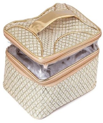 

na purse N A PURSE Golden Vanity Kit, Makup Kit, Cosmetic Kit, Organizer Bag 2 Vanity Box(Gold)