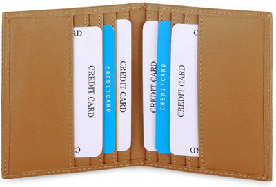 

Southpole Fashions Men Brown Genuine Leather Card Holder(10 Card Slots), Tan