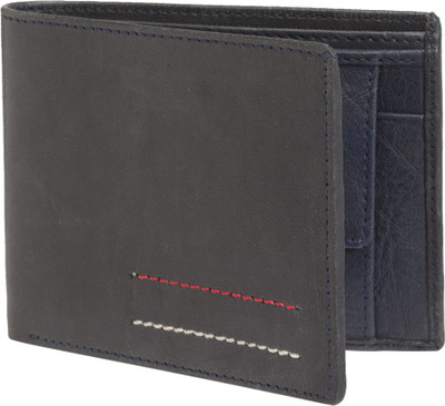 

Contrast Men Blue Genuine Leather Wallet(5 Card Slots)