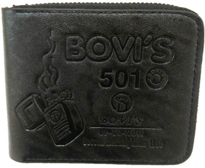 

BOVI Men Black Artificial Leather Wallet(7 Card Slots)