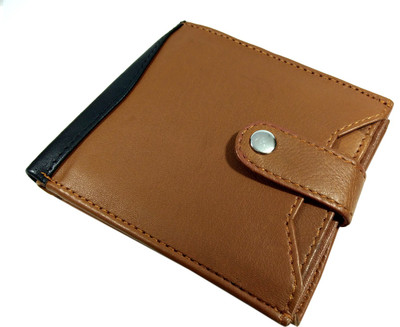 

White Bear Men Tan, Black Genuine Leather Wallet(6 Card Slots)