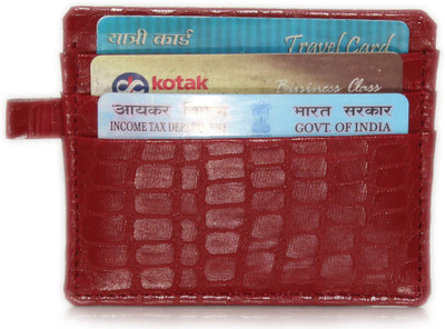 

Wildland Women Casual Red Artificial Leather Card Holder(6 Card Slots)