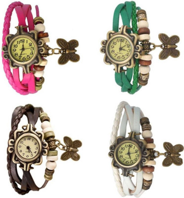 

SD SHOP Analog beautiful combo pink green black white Watch - For Girls