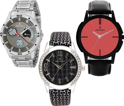 

ADIXION 9519SMA2\9406SL01\9502NL08 Tri Combo Leady & Gents Analog Watch Watch - For Men & Women