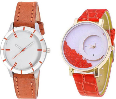 

Talgo RRWRINGWMXRERD White Analogue Dial Brown Leather And White Diamond Dial Red Leather Belt ( Combo Of 2) Watch - For Girls